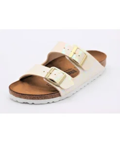 Sale L'Empreinte Chaussures BIRKENSTOCK ARIZONA SHINY SNAKE Cream