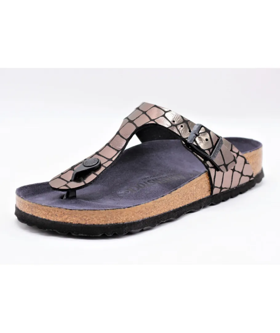 Flash Sale L'Empreinte Chaussures BIRKENSTOCK GIZEH GATOR GLEAM BLACK noir
