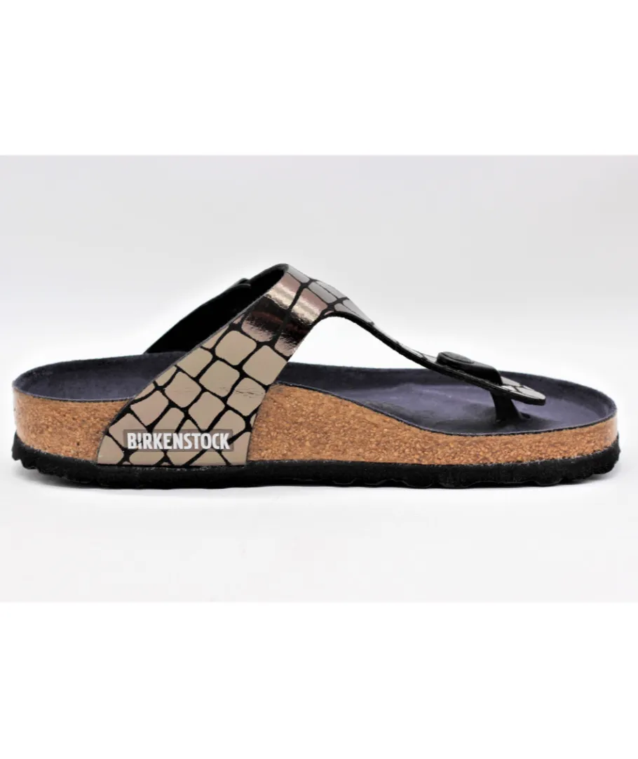 Flash Sale L'Empreinte Chaussures BIRKENSTOCK GIZEH GATOR GLEAM BLACK noir