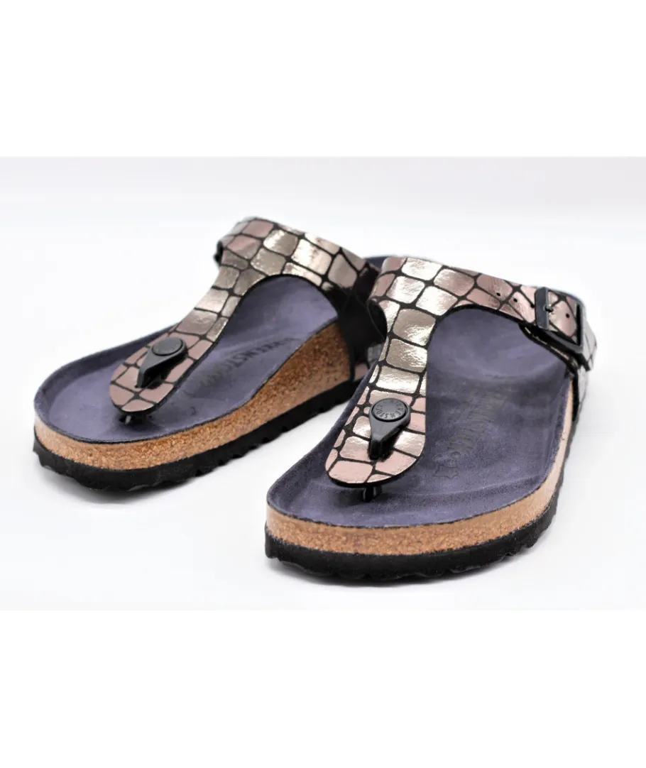 Flash Sale L'Empreinte Chaussures BIRKENSTOCK GIZEH GATOR GLEAM BLACK noir