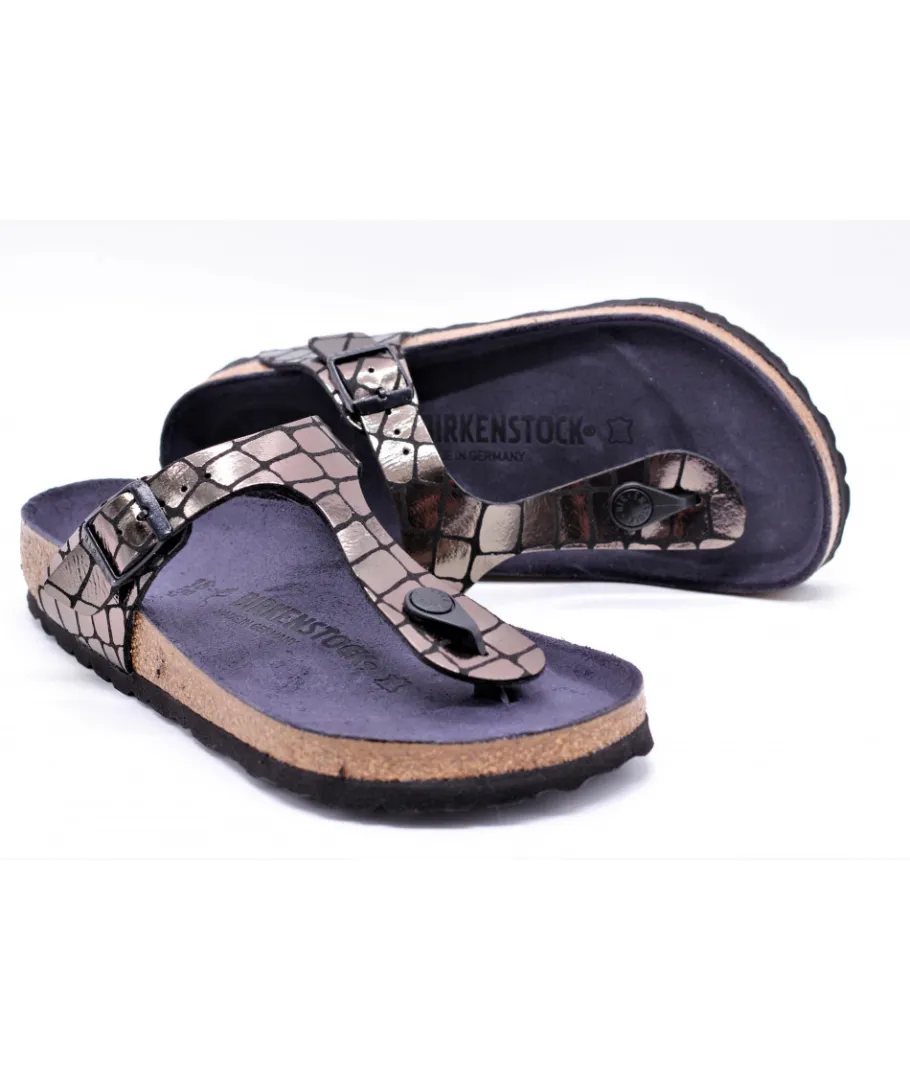 Flash Sale L'Empreinte Chaussures BIRKENSTOCK GIZEH GATOR GLEAM BLACK noir