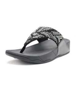 Cheap L'Empreinte Chaussures FITFLOP LULU CRYSTAL FEATHER noir