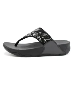 Cheap L'Empreinte Chaussures FITFLOP LULU CRYSTAL FEATHER noir