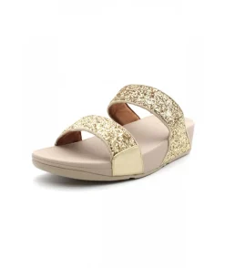 Flash Sale L'Empreinte Chaussures FITFLOP LULU GLITTER SLIDES platine