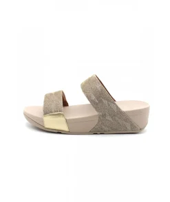 Fashion L'Empreinte Chaussures FITFLOP LULU GLITZ SLIDES platine