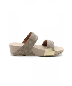 Fashion L'Empreinte Chaussures FITFLOP LULU GLITZ SLIDES platine