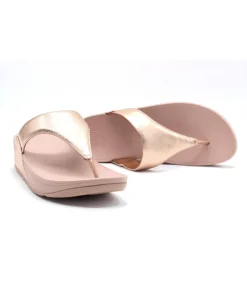 Fashion L'Empreinte Chaussures FITFLOP LULU LEATHER TOEPOST ROSE GOLD