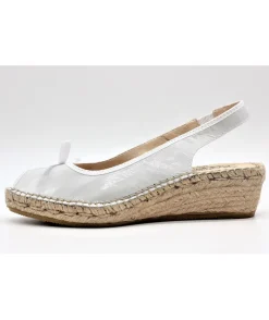 Best Sale L'Empreinte Chaussures LA MAISON DE L'ESPADRILLE 905 TALON BAS VERNIS blanc