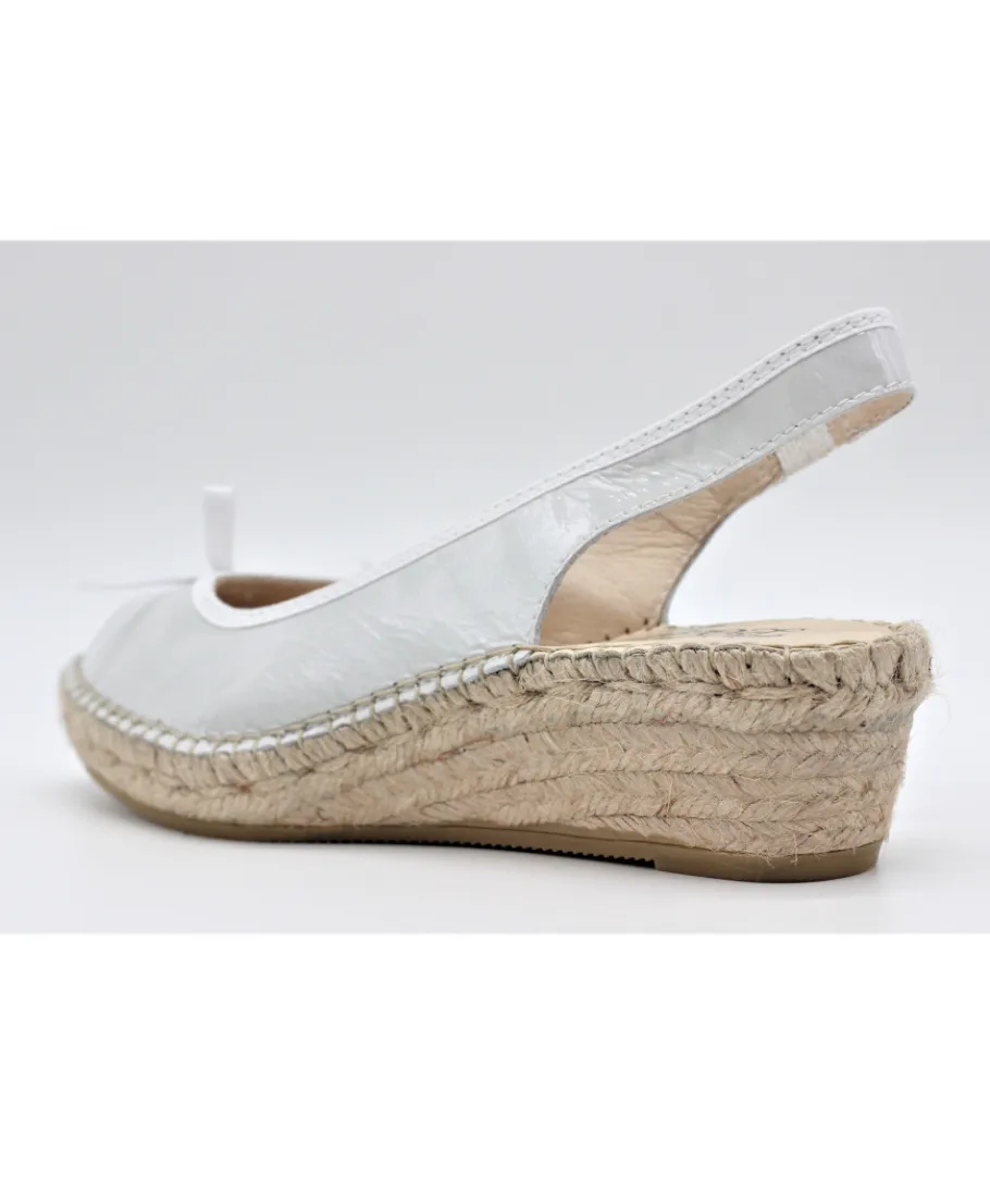 Best Sale L'Empreinte Chaussures LA MAISON DE L'ESPADRILLE 905 TALON BAS VERNIS blanc