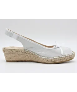 Best Sale L'Empreinte Chaussures LA MAISON DE L'ESPADRILLE 905 TALON BAS VERNIS blanc