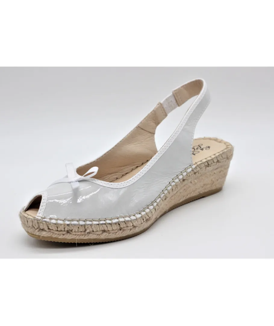Best Sale L'Empreinte Chaussures LA MAISON DE L'ESPADRILLE 905 TALON BAS VERNIS blanc