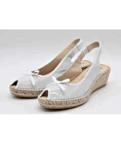 Best Sale L'Empreinte Chaussures LA MAISON DE L'ESPADRILLE 905 TALON BAS VERNIS blanc