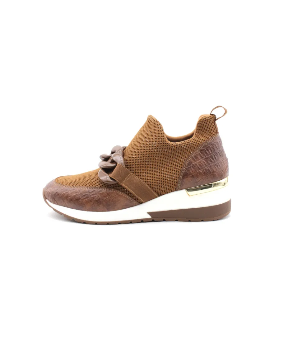 Sale L'Empreinte Chaussures REQINS IROKO CROCHET LAME cognac