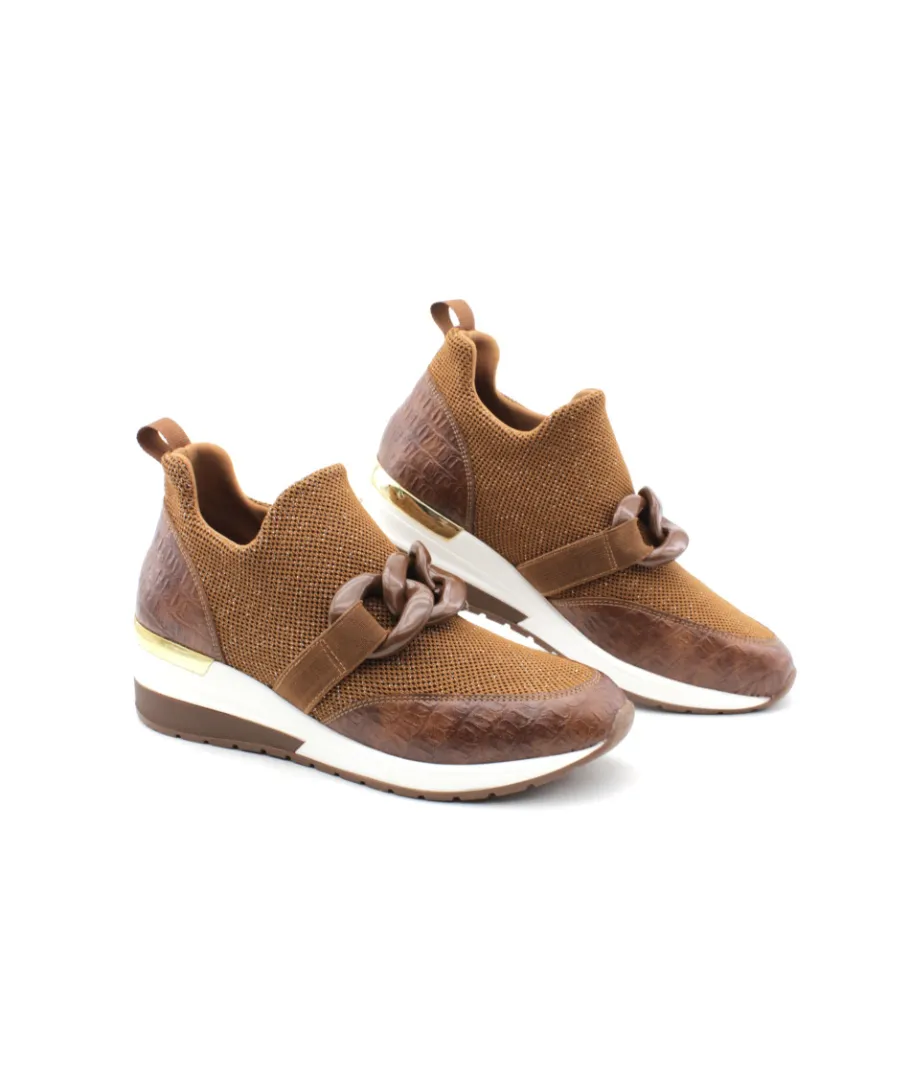 Sale L'Empreinte Chaussures REQINS IROKO CROCHET LAME cognac