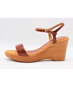 Shop L'Empreinte Chaussures UNISA RITA LEZARD marron